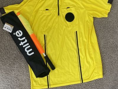 Soccer Referee Jersey with Flags - Short Sleeve, 1/4 Zip