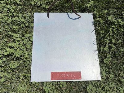 Rustic Galvanized Metal "LOVE" Wall Decor Sign with Rope Hanger - 12" x 12"