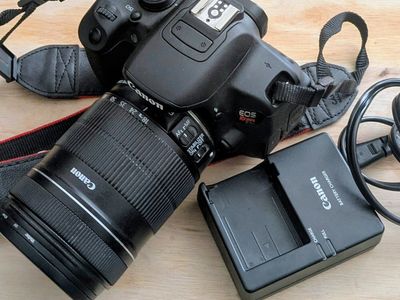 Canon T5i with 18-135 IS lens, battery, charger