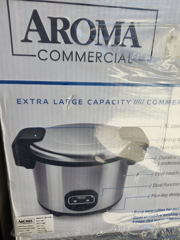 Aroma Commercial 60-Cup Rice Cooker Model ARC-1130S Stainless Steel