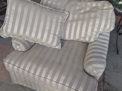 Cream & Tan Armchair