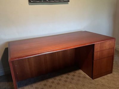 Cherry Wood Executive Desk with 3 Drawers