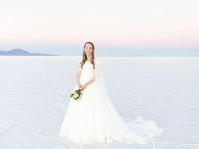 Wedding Dress with Long Veil