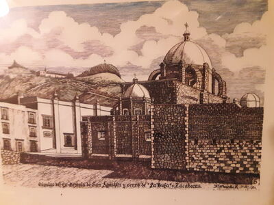 Vintage Lithograph Print Temple De San Agustin R. Reveles Zac #5 1980