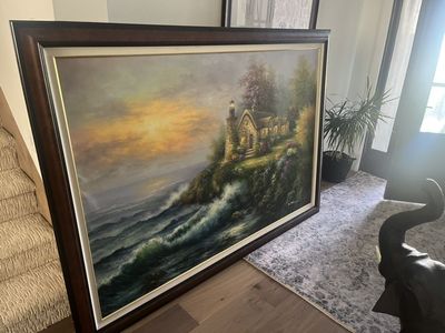 Large format British Isles painting on canvas