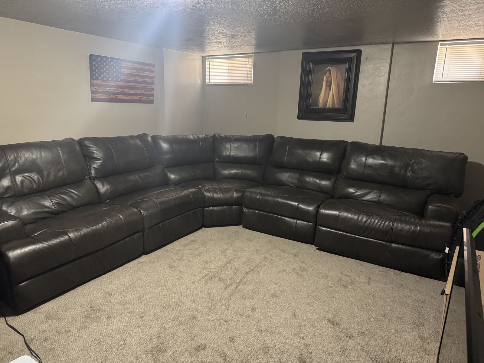 5 Piece Leather Sectional