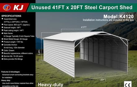 20 X 41 STEEL CARPORT SHED