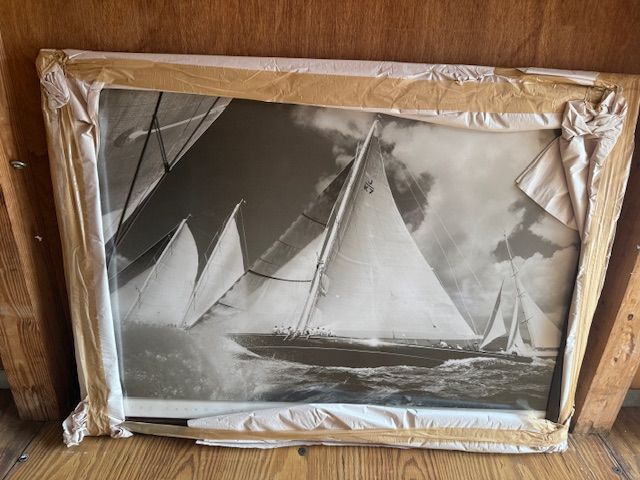 Custom framed boat print