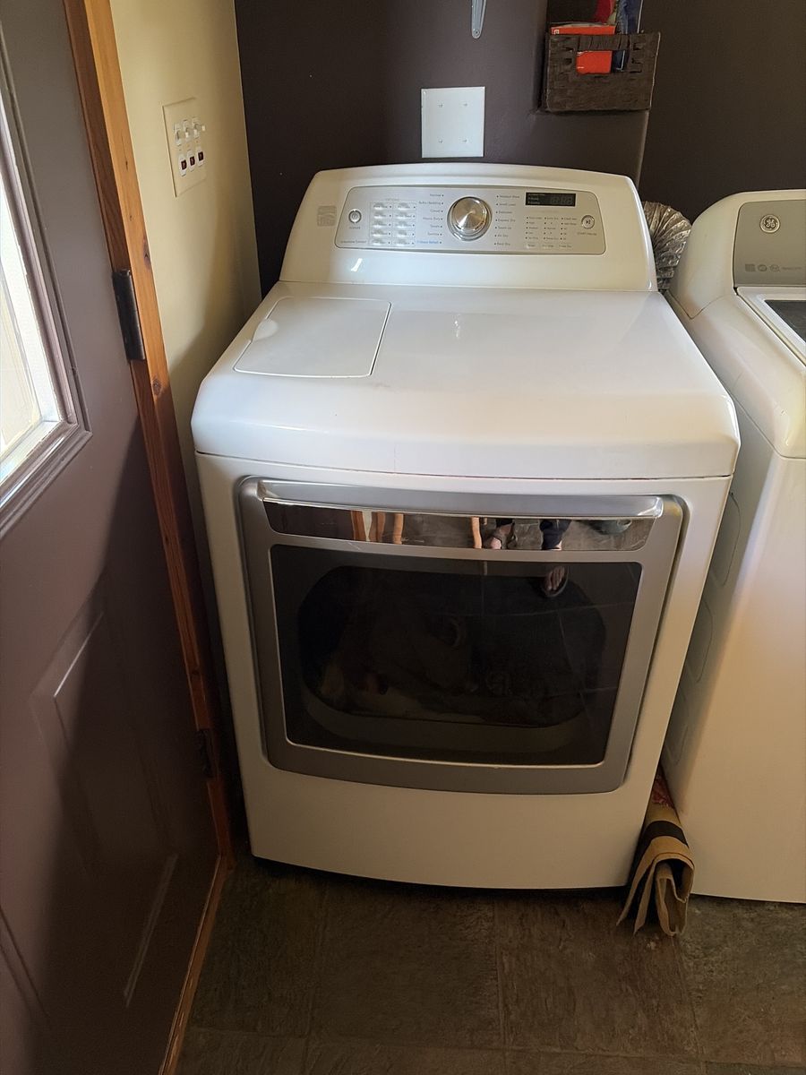GE Profile Top Load Gas Dryer & Washer Set - White