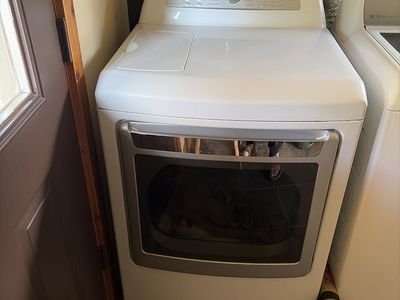 GE Profile Top Load Gas Dryer & Washer Set - White
