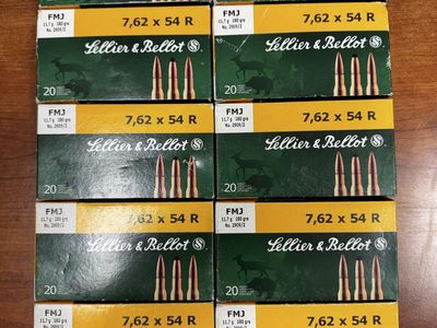 Sellier & Bellot 7.62x54R – 180gr FMJ – 191 Rounds