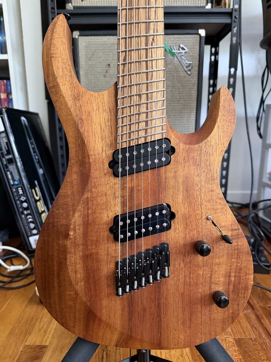 Kiesel Aries 7-String Solid Koa Electric Guitar with Hard Case