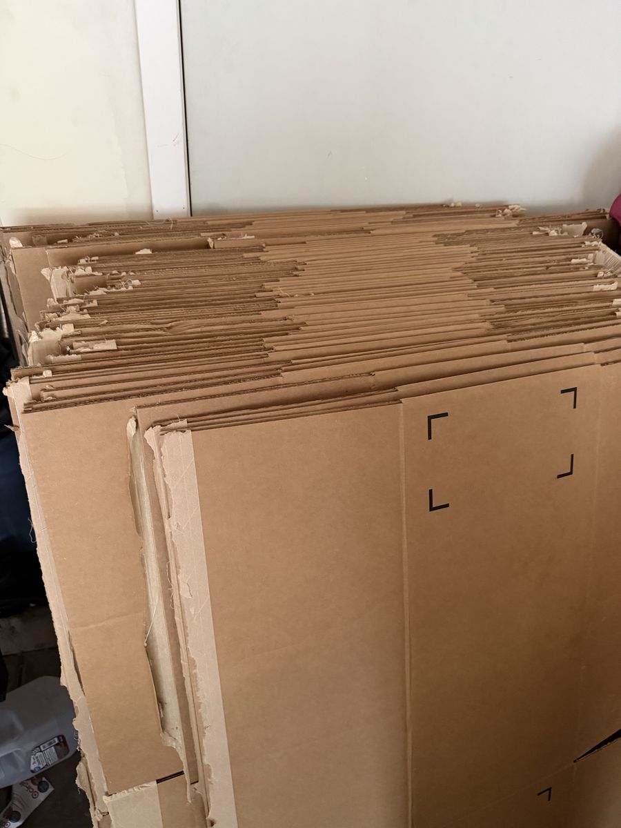 Large Stack of Flat Cardboard Boxes / Packing Material