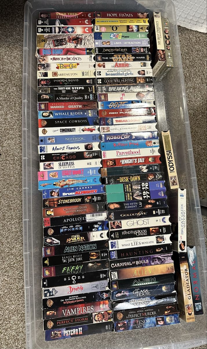 Large Mix of VHS Tapes - Horror, Action, Comedy, Drama Movies from Various Studios