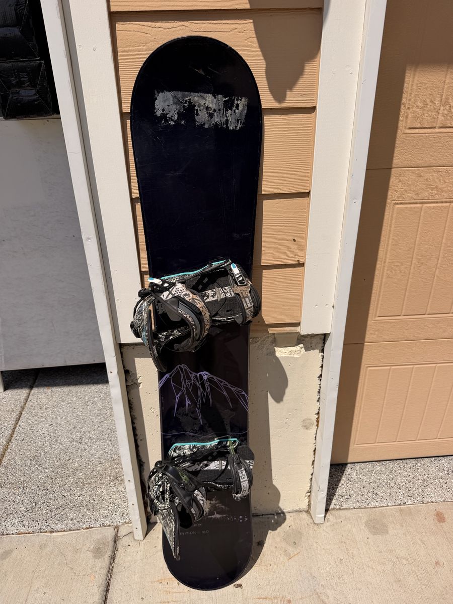 Salomon Snowboard 160cm with Attached Bindings