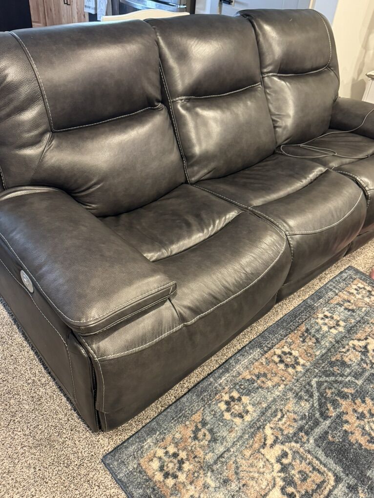 Loveseat or Couch Leather With Electric Recline,