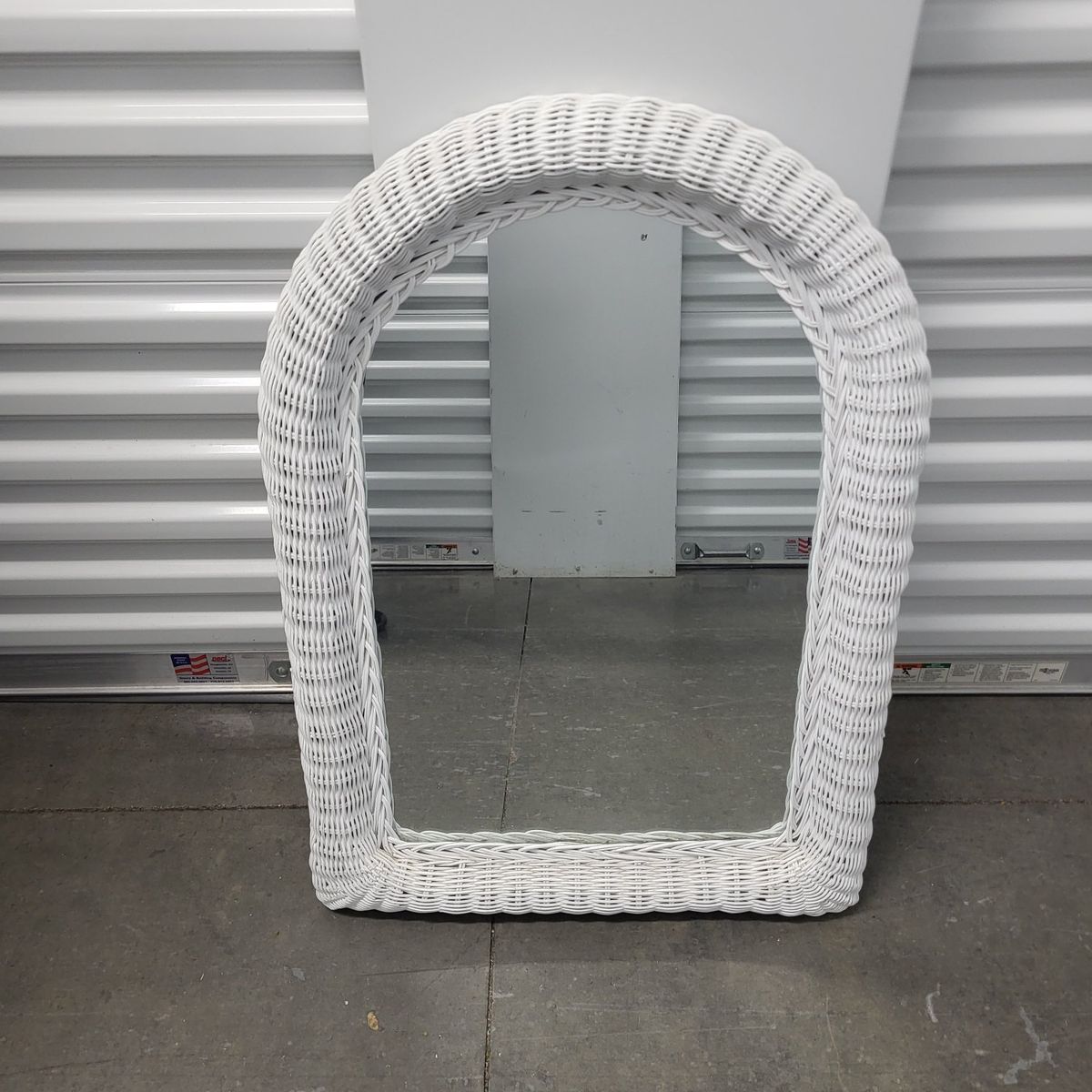 White Wicker Arch Mirror - Boho Chic Wall Decor
