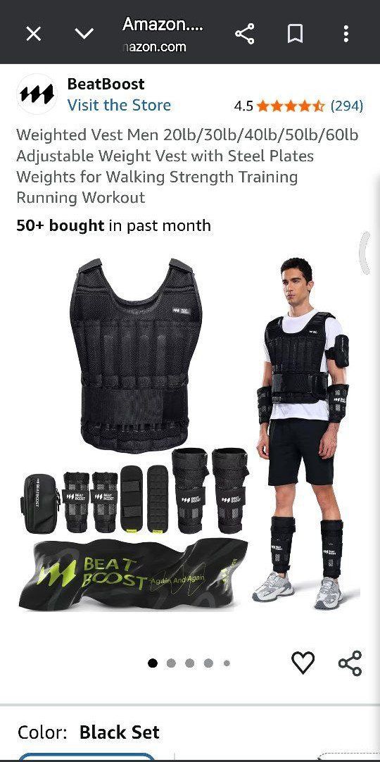 BeatBoost 60lb Weighted Vest & Full Body Weight Kit