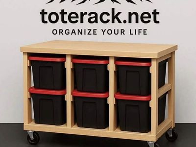 Toterack.net Mobile Wood Storage Rack with 6 Bins - Organize Your Life
