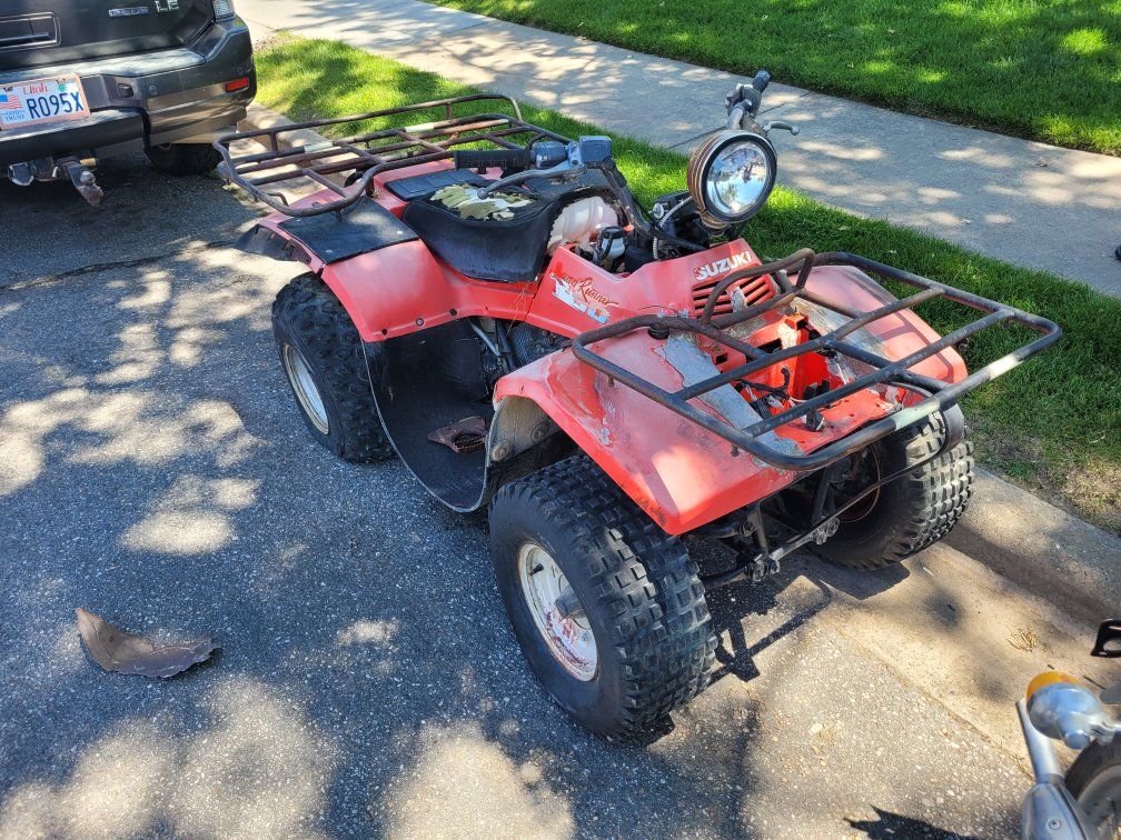 Suzuki Quad Runner 250 ATV - Red - Used - Perfect for Parts or Restoration Project