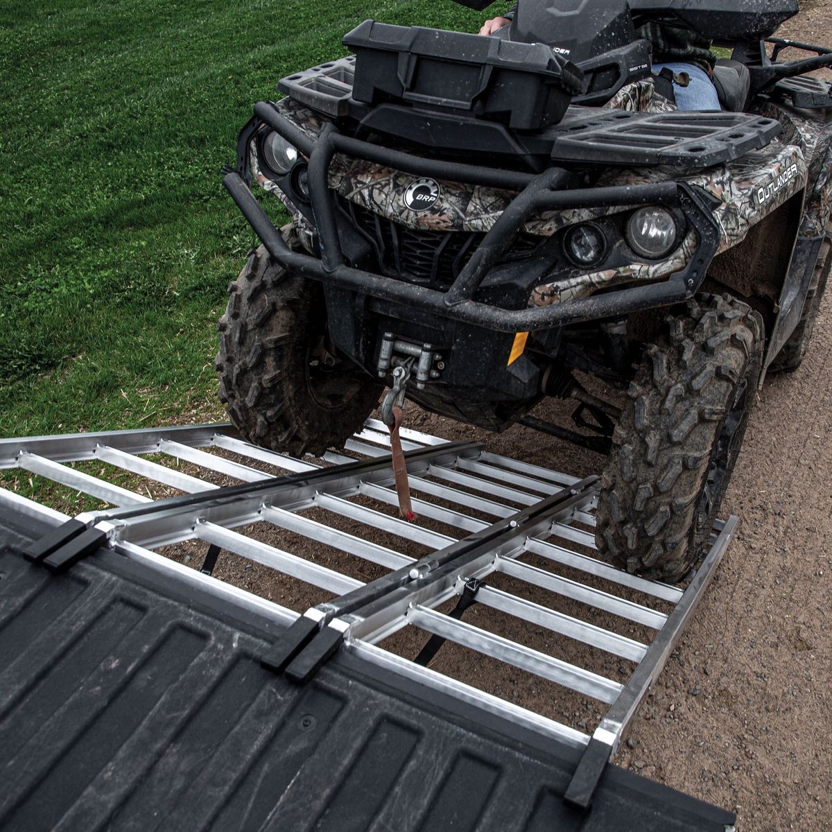 YuTrax Easy-Setup Tri-Fold Aluminum Loading Ramp - 1,750 lb Capacity