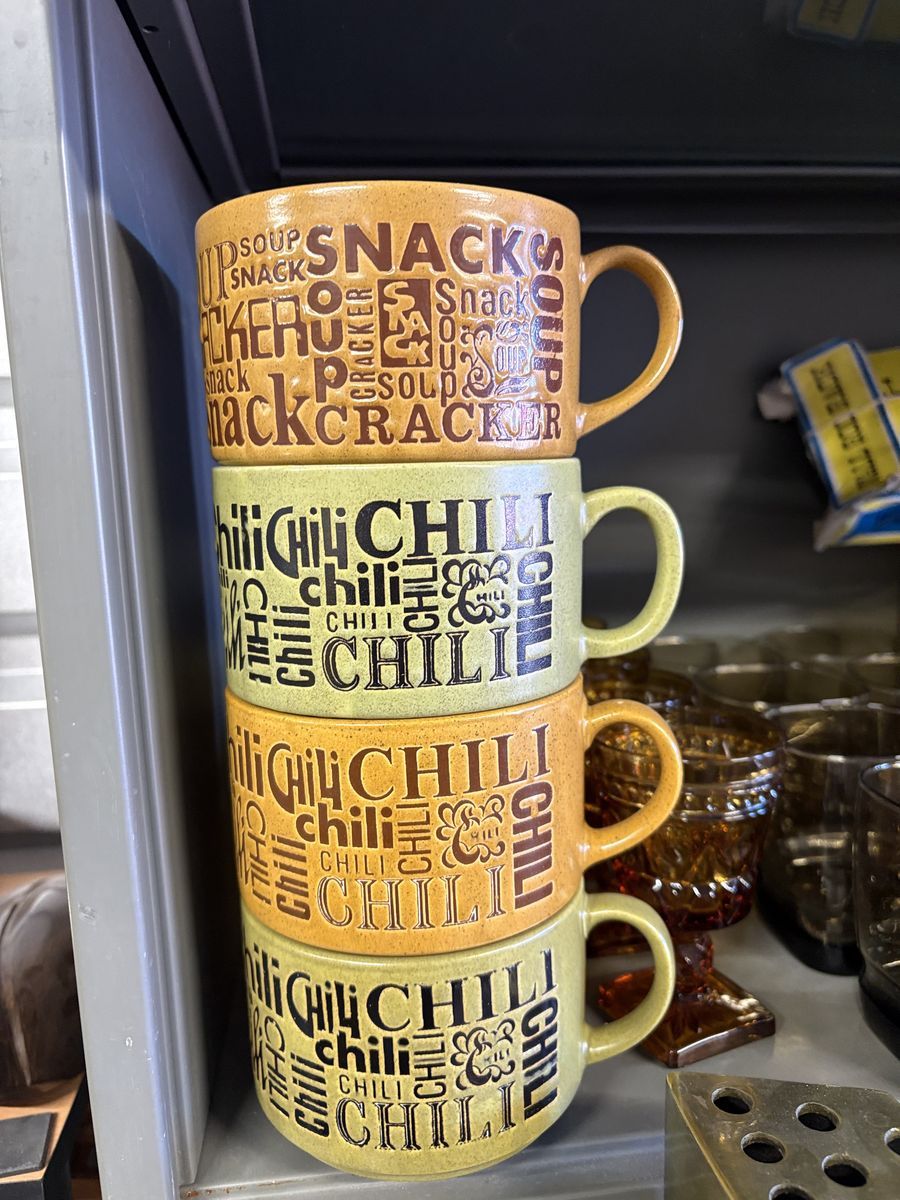 Vintage Japanese stoneware chili and soup ceramic mugs by Otagiri