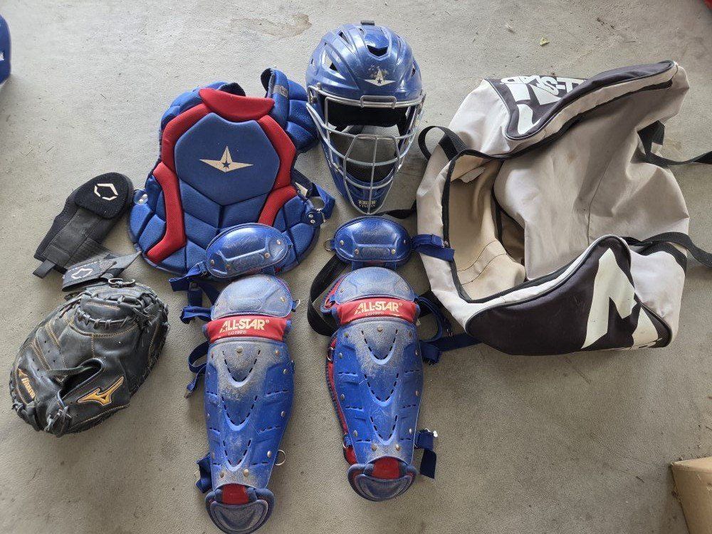 All-Star and Easton Catchers Gear Sets with Bag and Mitt