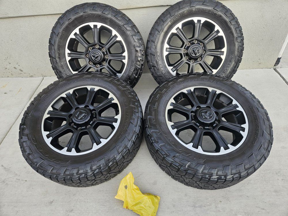 set  20 inch wheels and tires dodge ram 3500 rebel