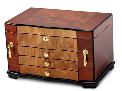 Luxury By Jere High Gloss Bubinga Burl Jewelry Box