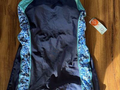Charmo Women's One Piece Swimsuit UPF 50+ Sun Protection Swimdress Blue Size S