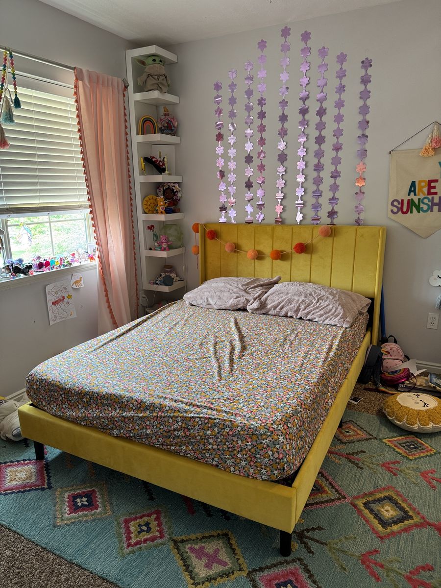 Cute yellow bed and mattress FULL size