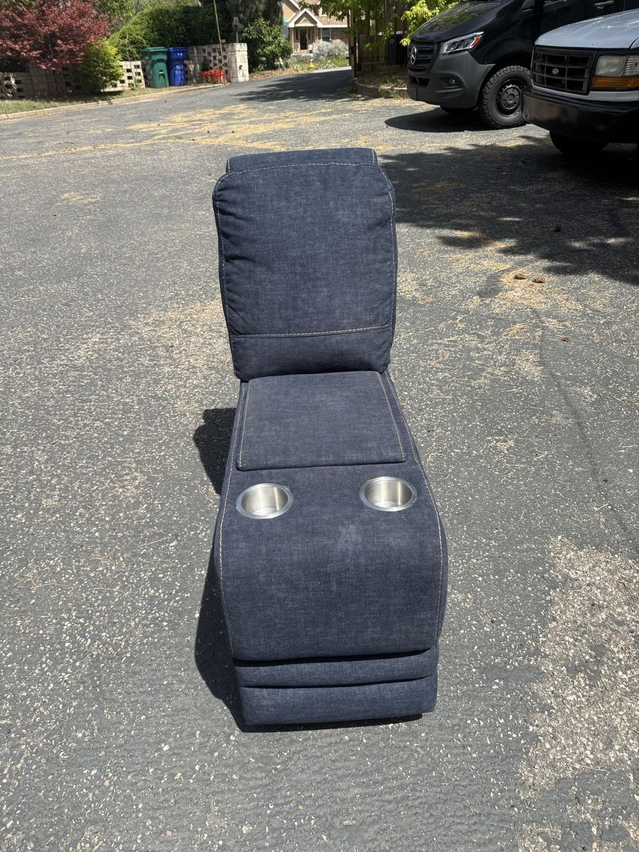 Custom Denim Van Center Console with Large Storage