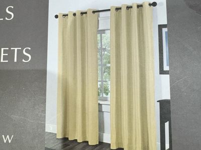 Exclusive Home Chatra Grommet Curtain Panels Set of 2 Mellow Yellow 54x96