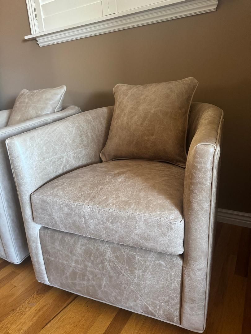 Custom made leather Crate&Barrel chairs