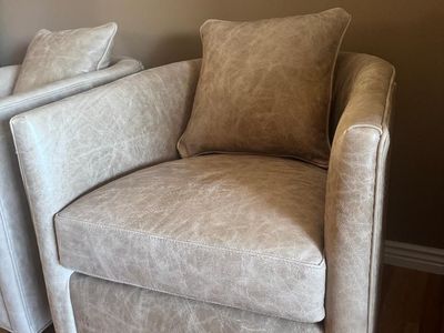 Custom made leather Crate&Barrel chairs