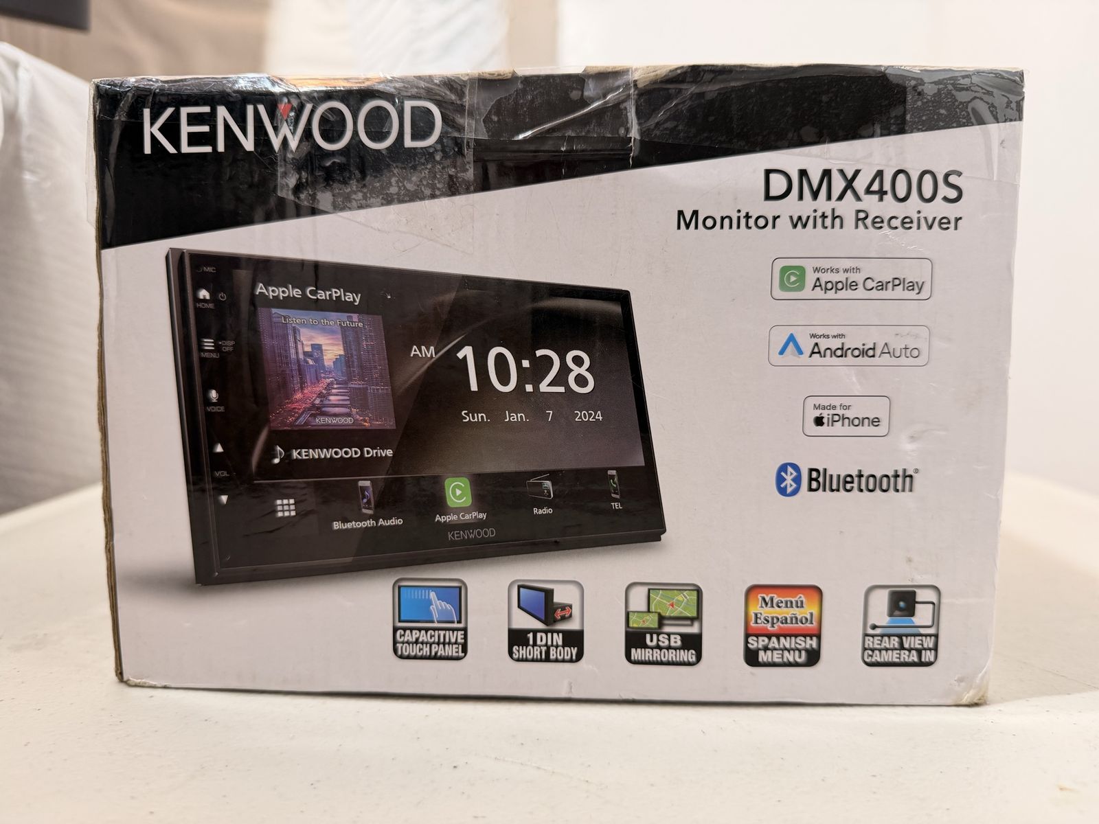 Kenwood DMX400S Monitor with Receiver Apple CarPlay Android Auto