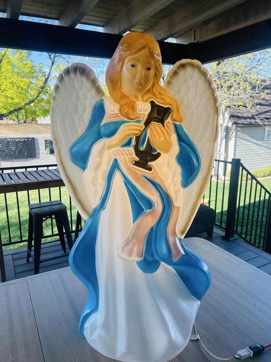 Vintage Angel Blow Mold Christmas Yard Decoration by Santa's Best