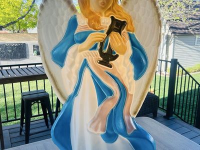 Vintage Angel Blow Mold Christmas Yard Decoration by Santa's Best