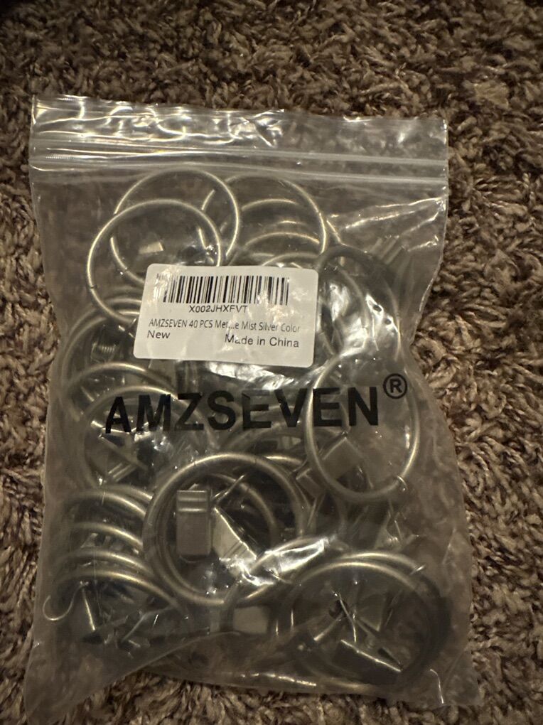 40 Silver Curtain Hangers With Clips