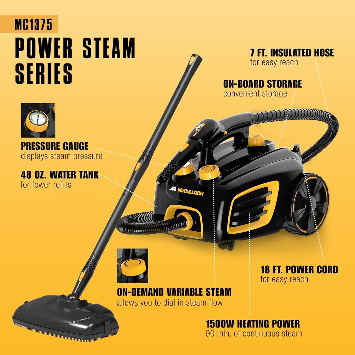McCulloch MC1375 - Steam Cleaner