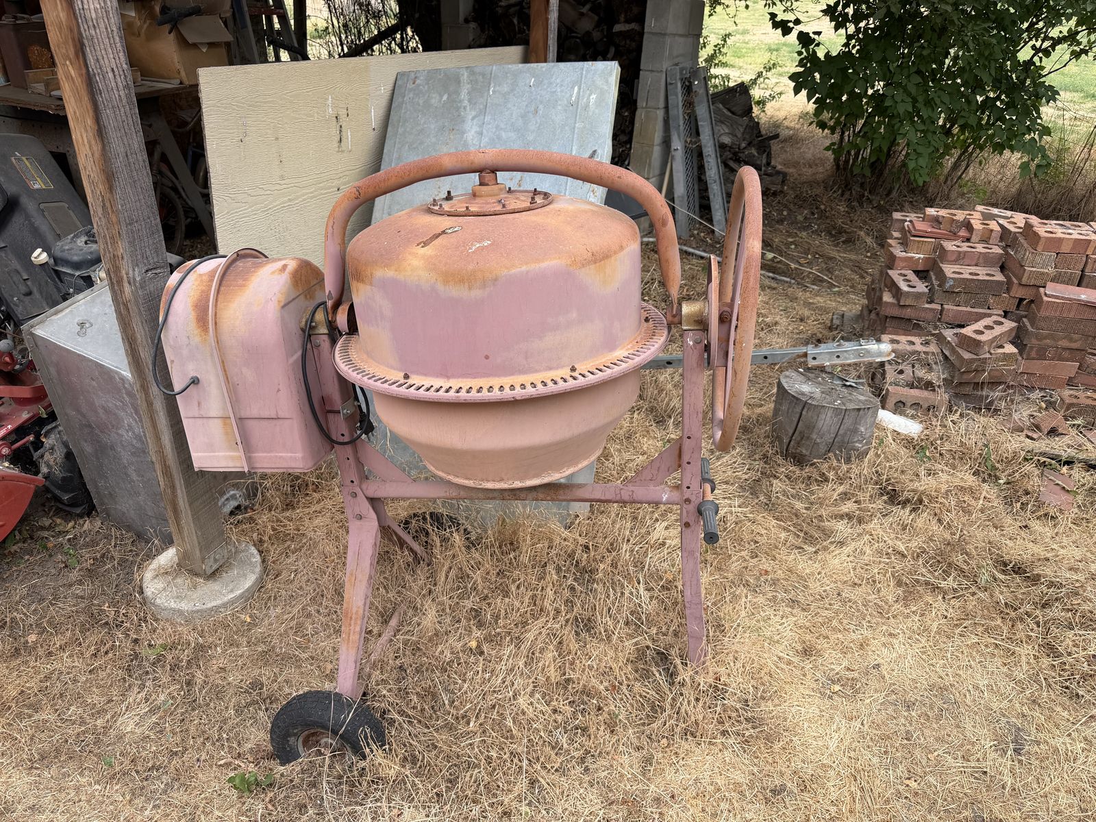 Heavy-Duty Electric Cement Mixer, Used Condition, Working Condition