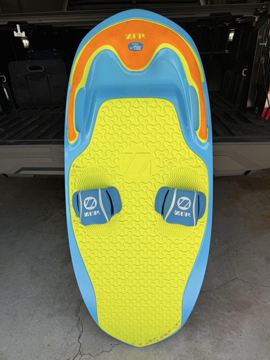 Zup Do More Board Kneeboard Wakesurf Board, Used - Blue, Yellow & Orange