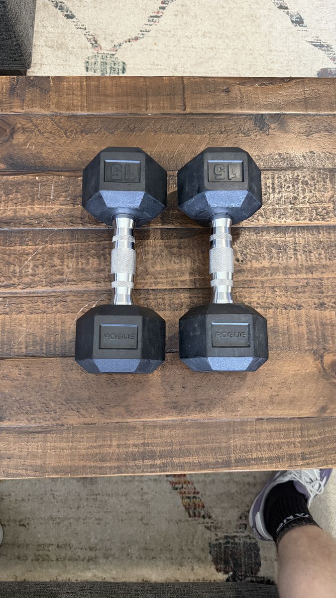 Rogue Rubber Hex Dumbbells