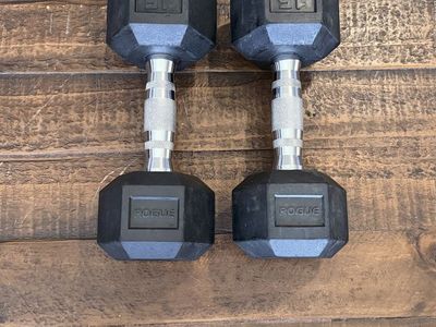 Rogue Rubber Hex Dumbbells
