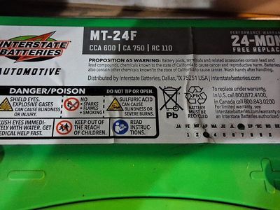 INTERSTATE 24-F AUTOMOTIVE BATTERY