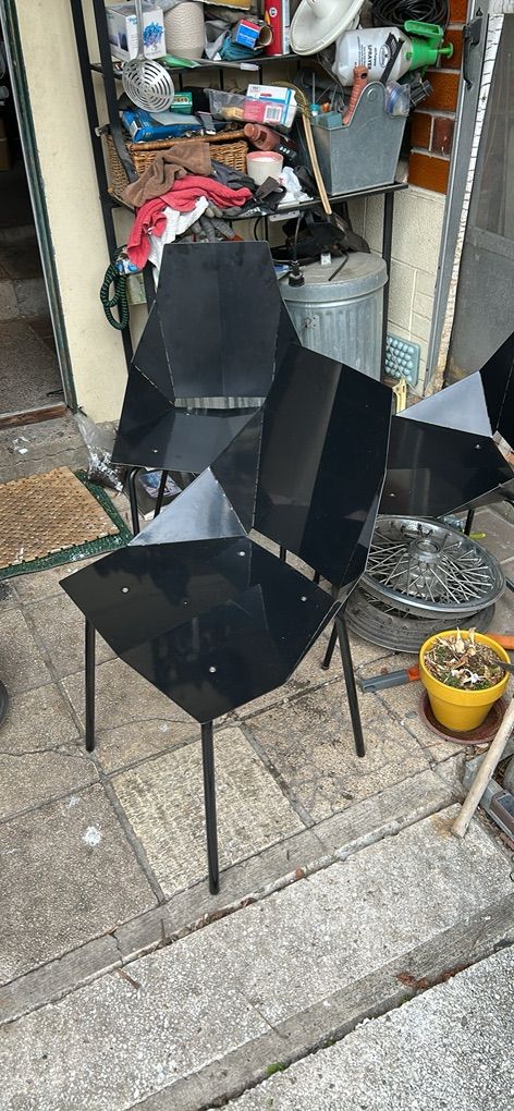 Blu Dot Real Good Dining Chair all metal in black.