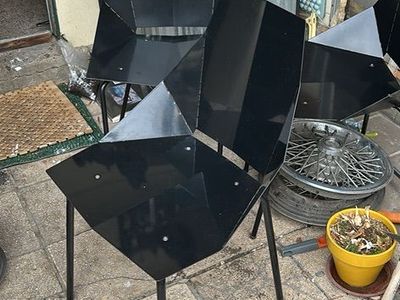 Blu Dot Real Good Dining Chair all metal in black.