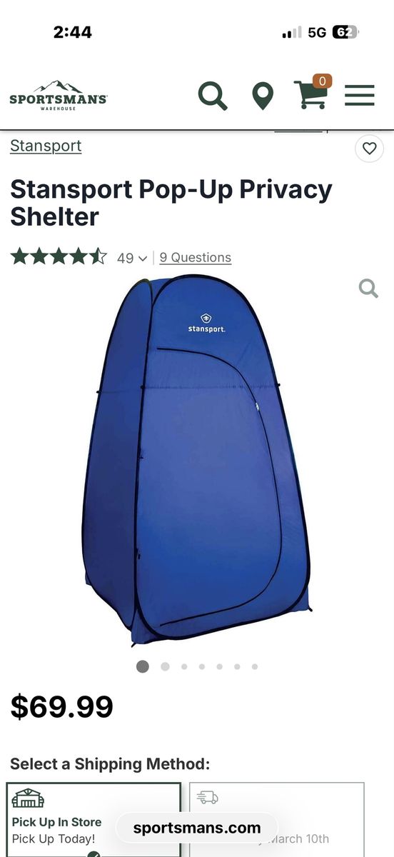 Portable Shower/Toilet Tent