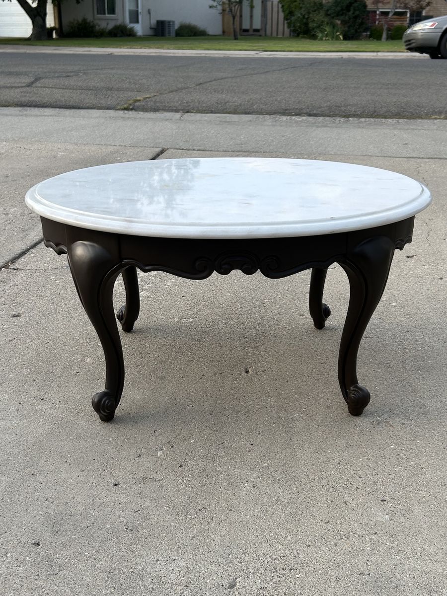 Vintage Marble Top Small Coffee Table