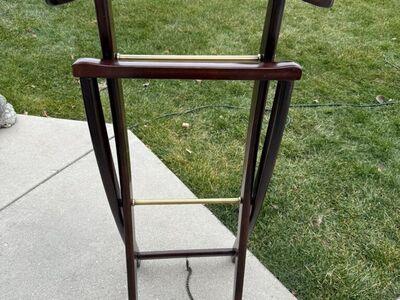 Bombay folding Suit-valet stand with brass accents